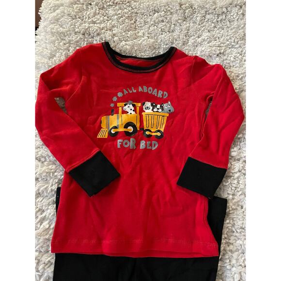 Only Boys Sz 18 Mo. 2 Pc. Animal Train Themed Pj Set. New W/ Out Tags. So Cute - Picture 4 of 7